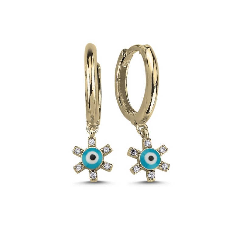 Eye Enamel & CZ Huggie Hoop Earrings - E102816