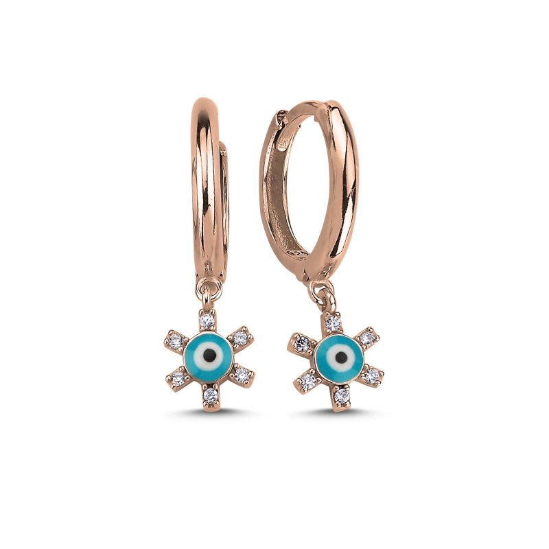 Eye Enamel & CZ Huggie Hoop Earrings - E102816