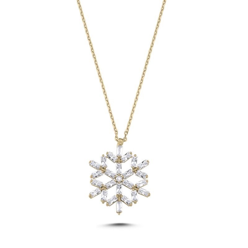 Snowflake Baguette CZ Necklace - N102820