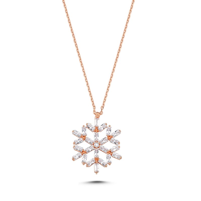 Snowflake Baguette CZ Necklace - N102820