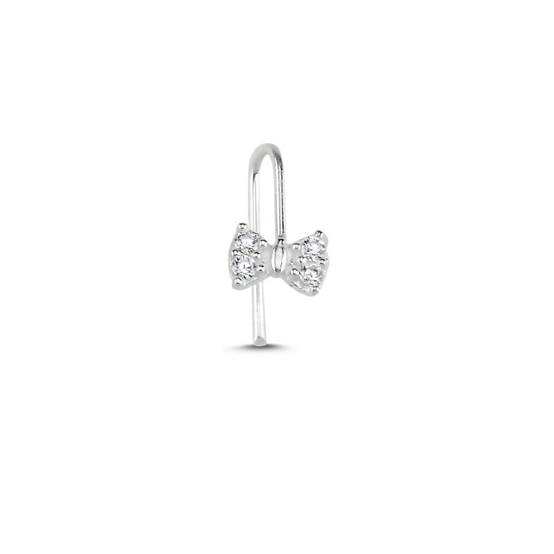 Bow Tie CZ Non Piercing Nose Ring - PR102911