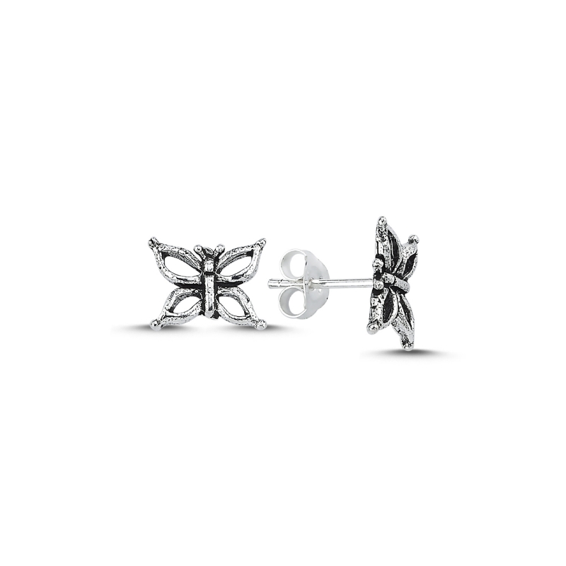 Butterfly Oxidised Stud Earrings - E102937