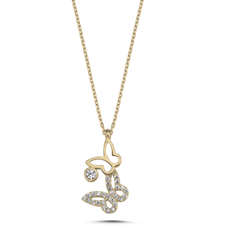 Kelebek Zirkon Taşlı Kolye - N103000