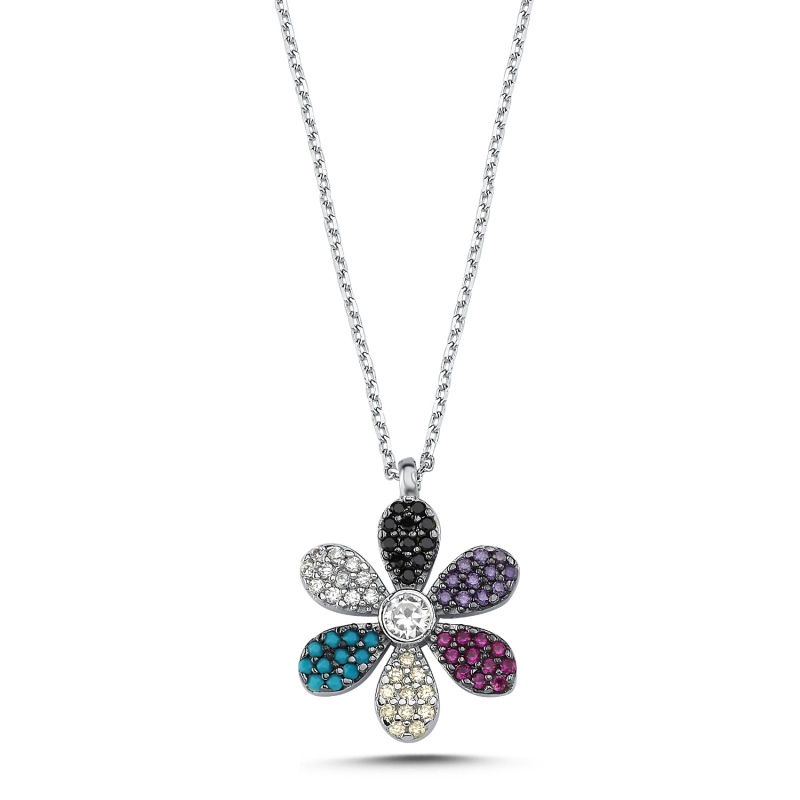 Daisy Colorful CZ Necklace - N103114