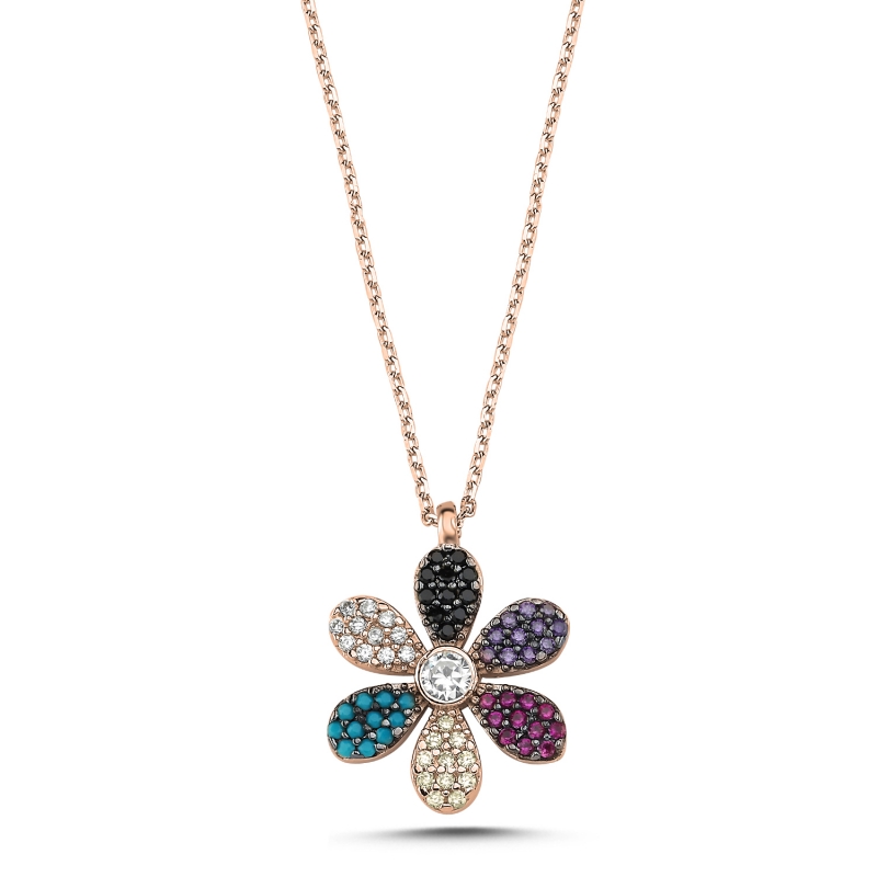 Daisy Colorful CZ Necklace - N103114