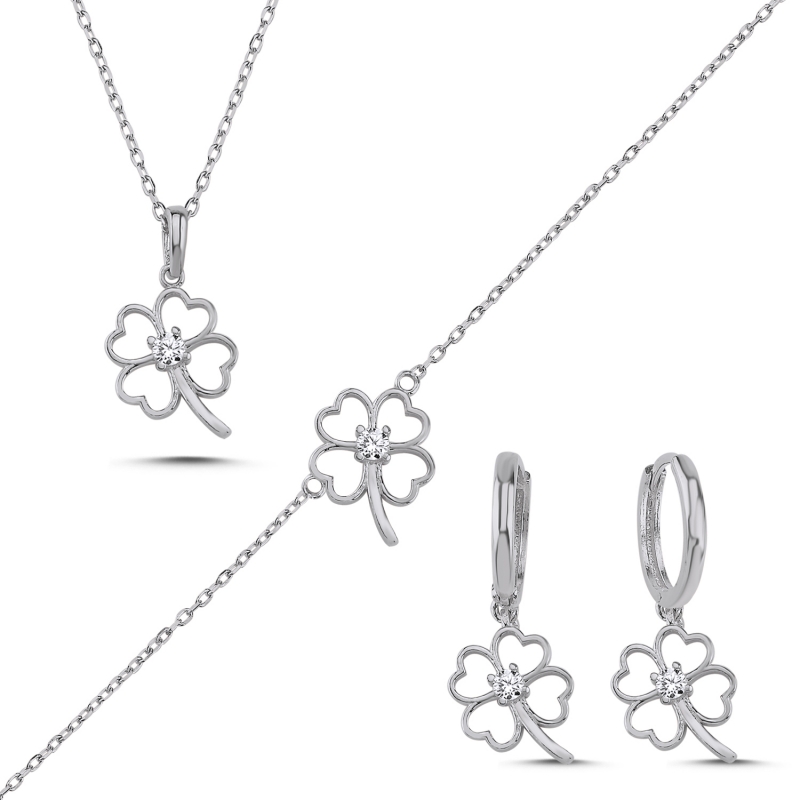 Clover & Heart CZ Set - S103130
