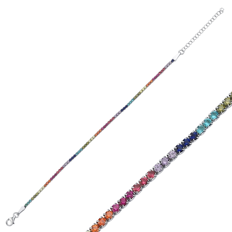 Tennis 1.75mm Colored CZ Bracelet - B103165