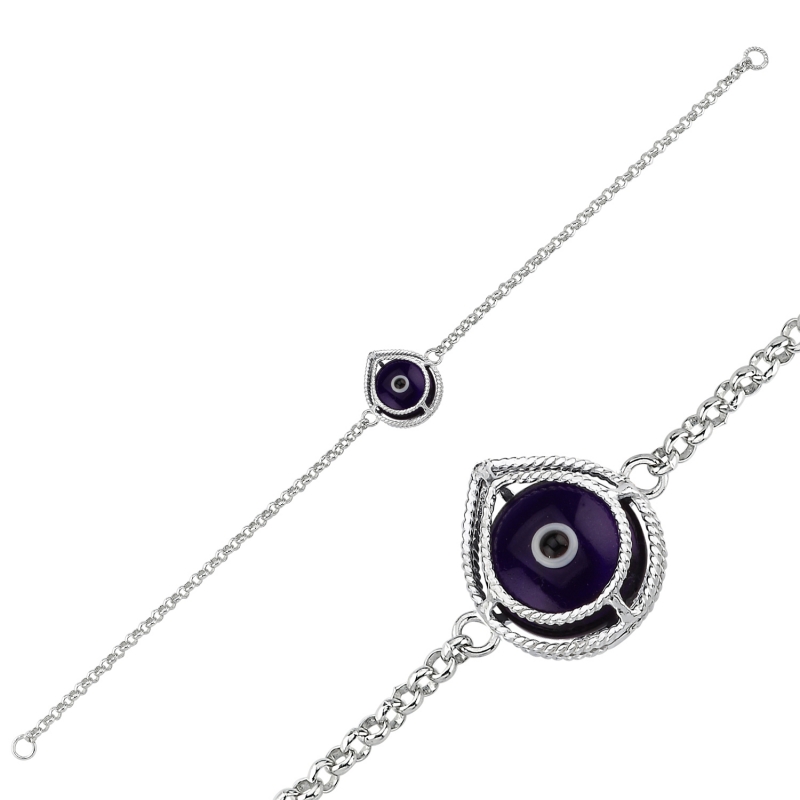 Evil Eye Filigree Teardrop Bracelet - B103285