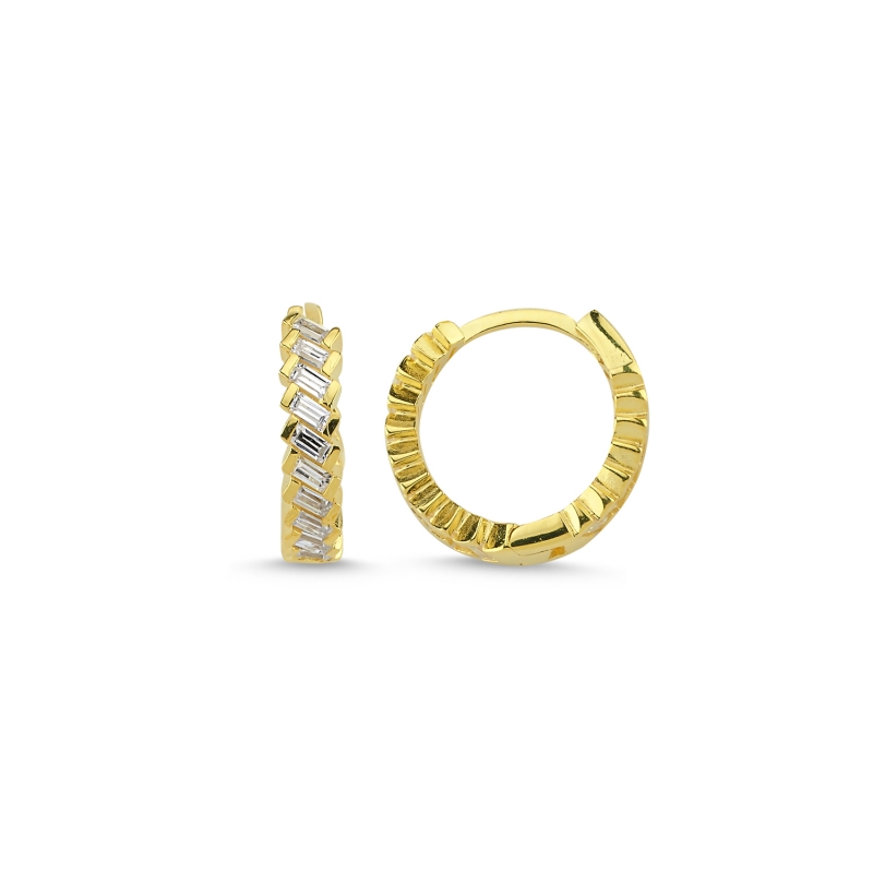 16mm Baguette CZ Eterntiy Hoop Earrings - E103355