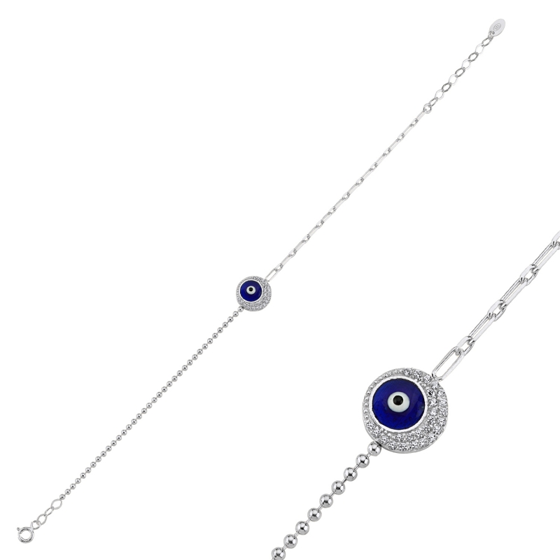 Enamel Eye & CZ Bracelet - B103481