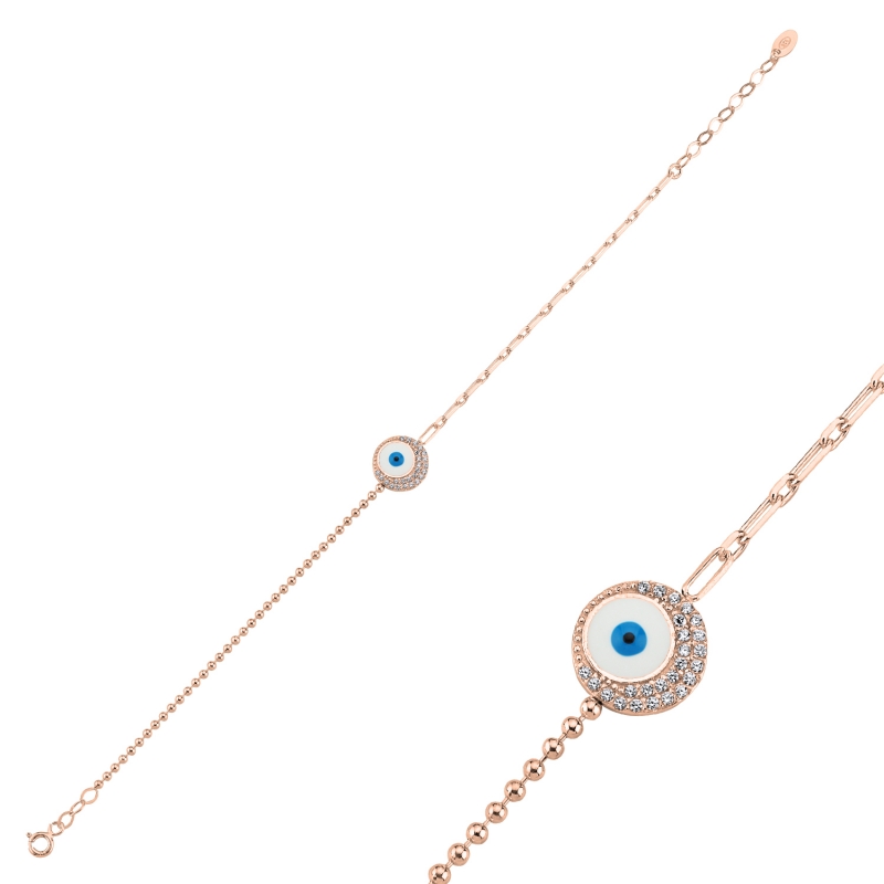 Enamel Eye & CZ Bracelet - B103482