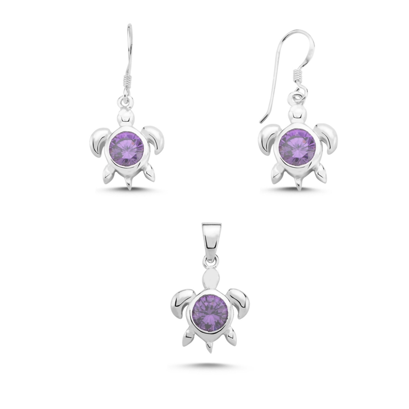 Turtle Solitaire CZ Earrings - S103501