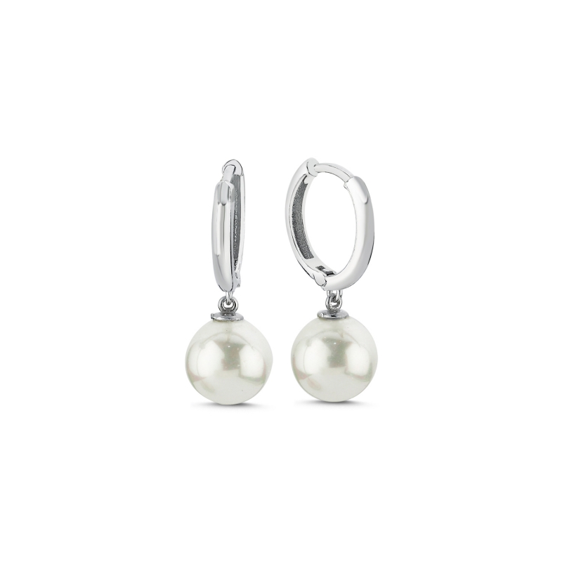 9mm Pearl Huggie Hoop Earrings - E103545