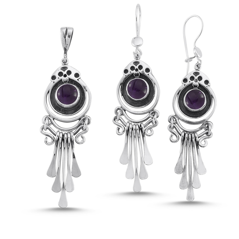Amethyst Stone Handmade Set - S103579