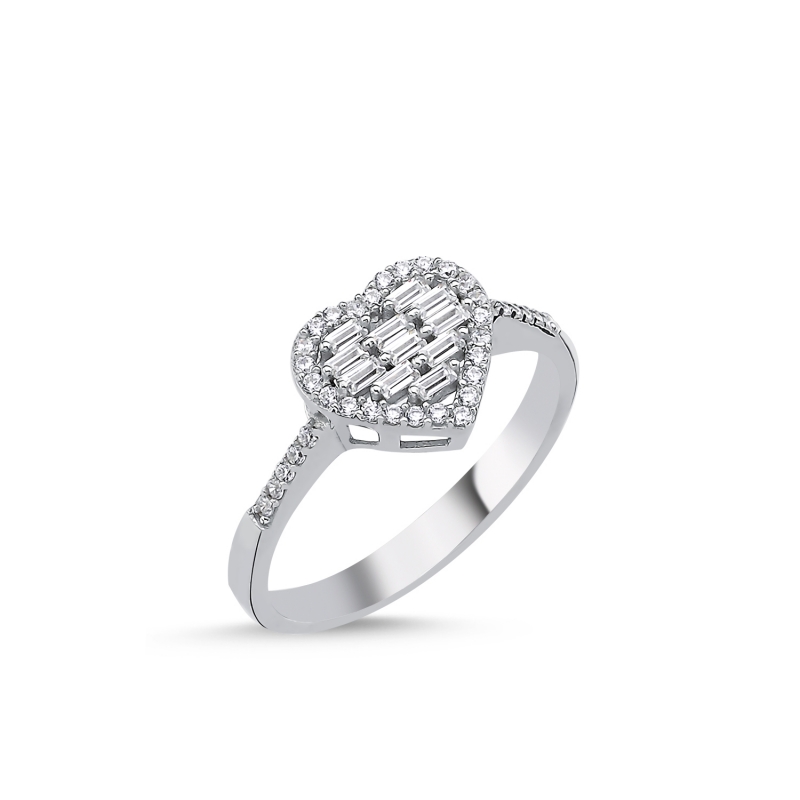 Baguette CZ Heart Ring - R103632