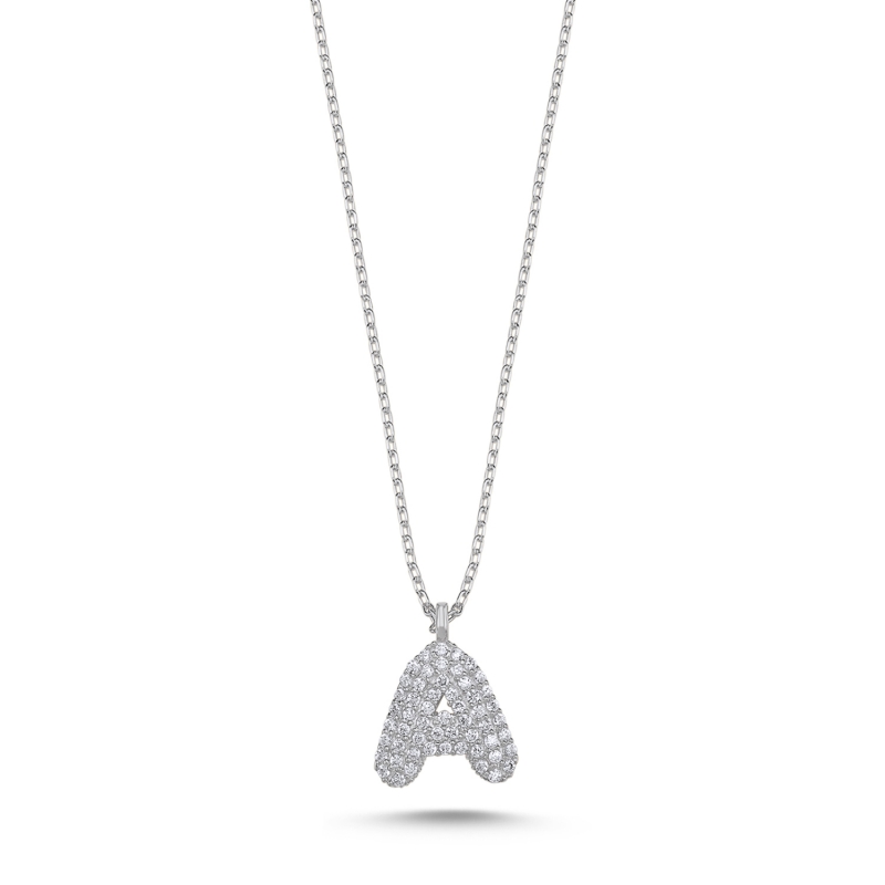 -A- Initial CZ Necklace - N103669