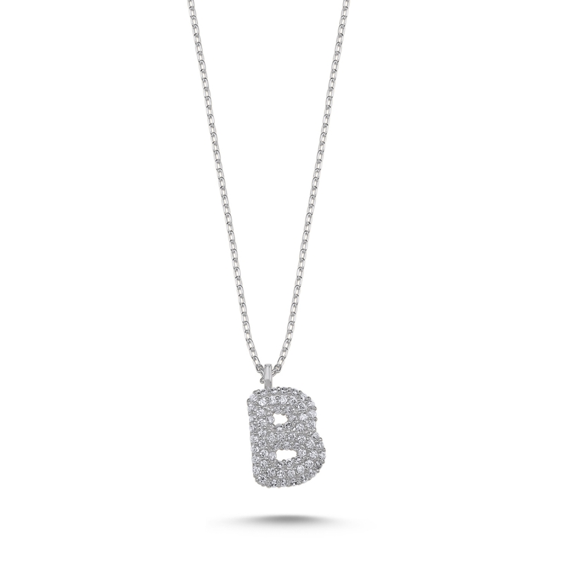 -B- Initial CZ Necklace - N103670