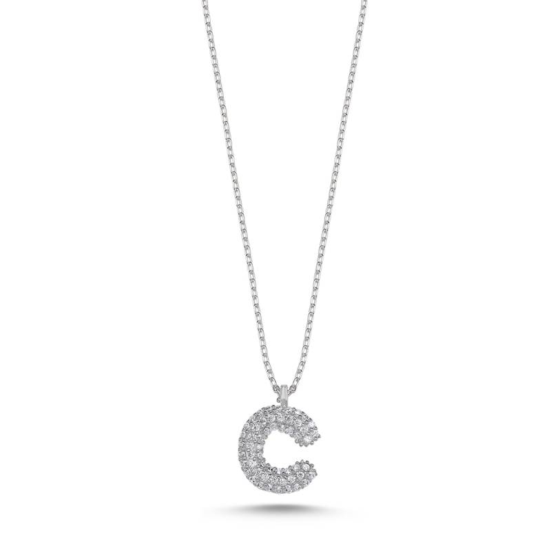 -C- Initial CZ Necklace - N103671