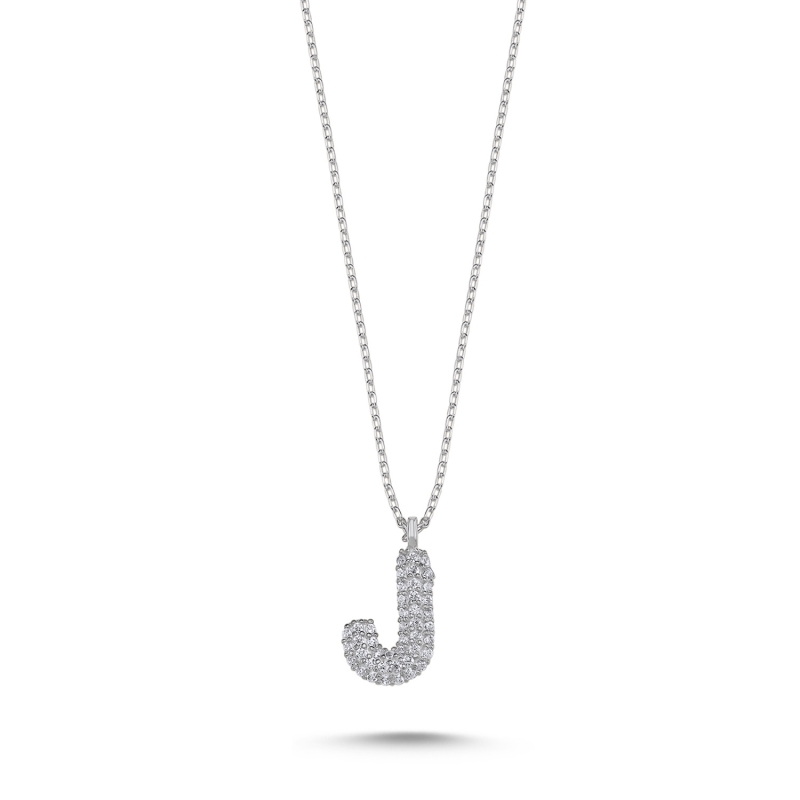 -J- Initial CZ Necklace - N103680