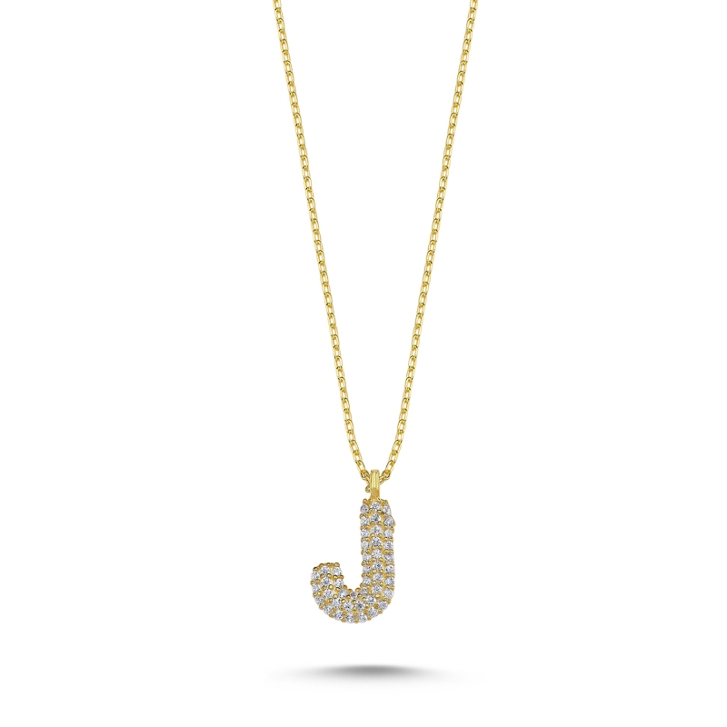 -J- Initial CZ Necklace - N103680