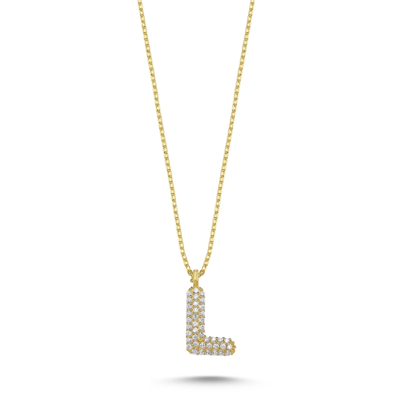 -L- Initial CZ Necklace - N103682