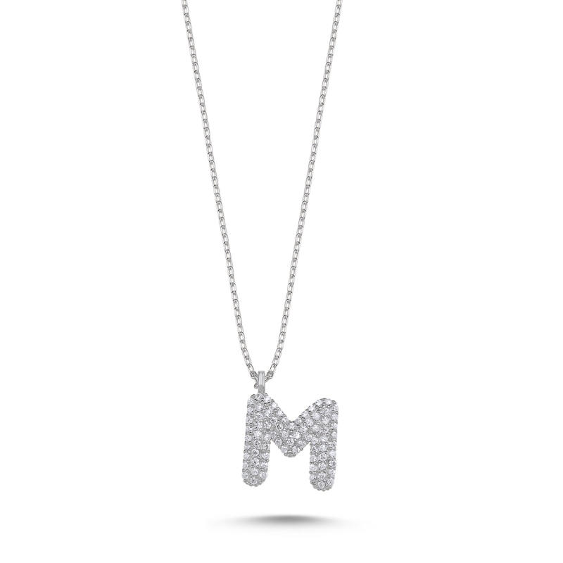 -M- Initial CZ Necklace - N103683