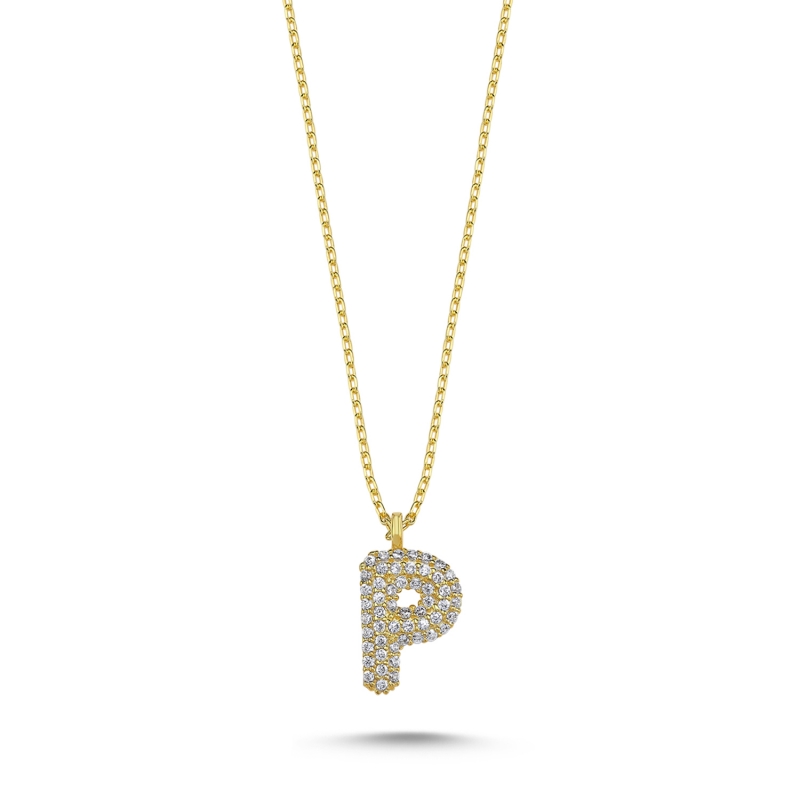 -P- Initial CZ Necklace - N103687
