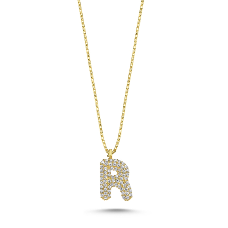 -R- Initial CZ Necklace - N103688