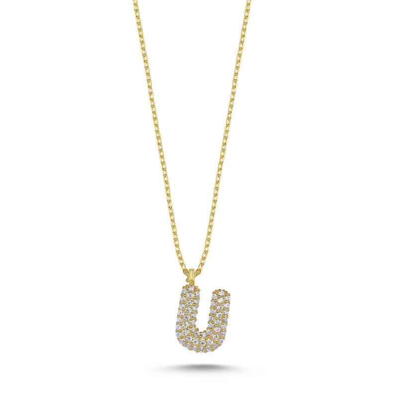 -U- Initial CZ Necklace - N103692