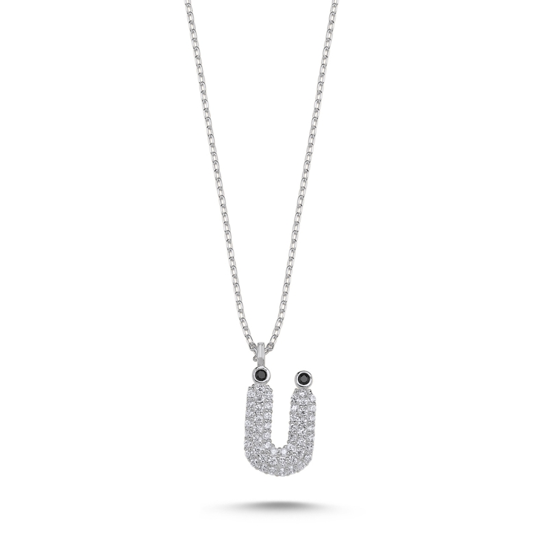 -Ü- Initial CZ Necklace - N103693