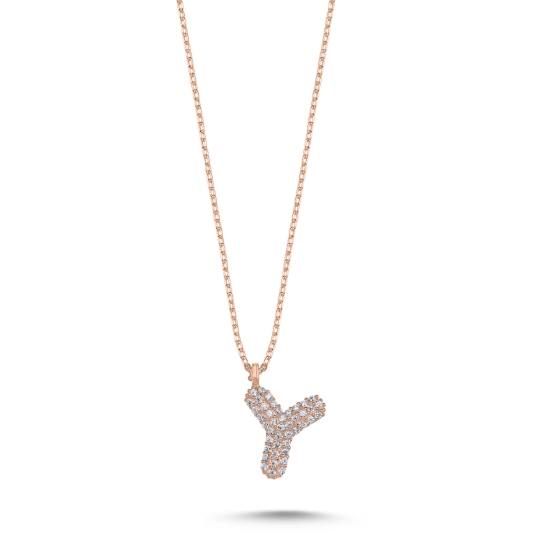 -Y- Initial CZ Necklace - N103696
