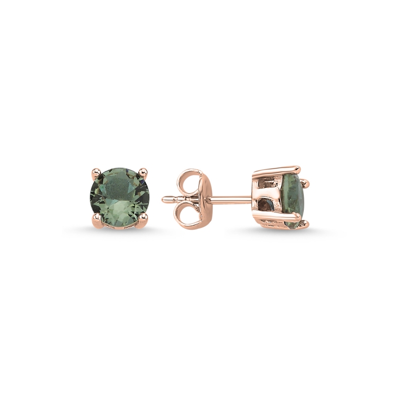 6mm Round Zultanite CZ Solitaire Stud Earrings - E103774