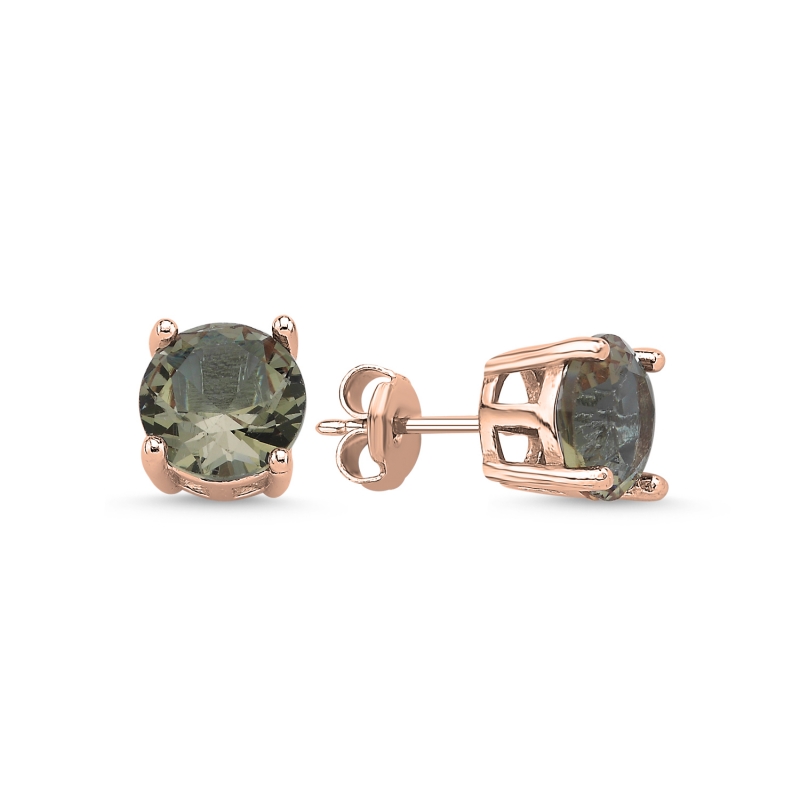 8mm Round Zultanite CZ Solitaire Stud Earrings - E103775