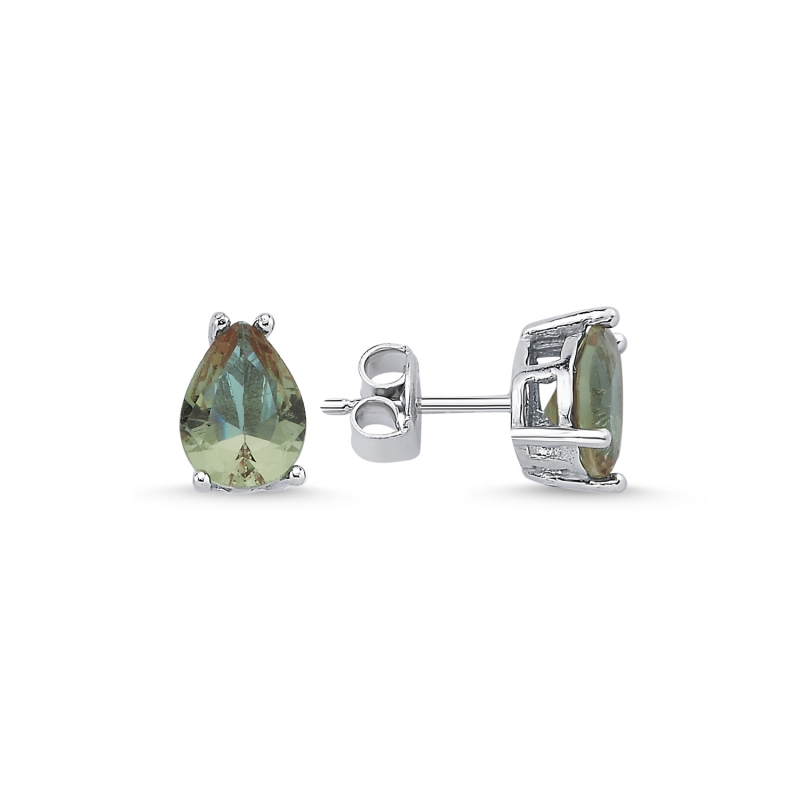 6x8mm Teardrop Zultanite CZ Solitaire Stud Earrings - E103780
