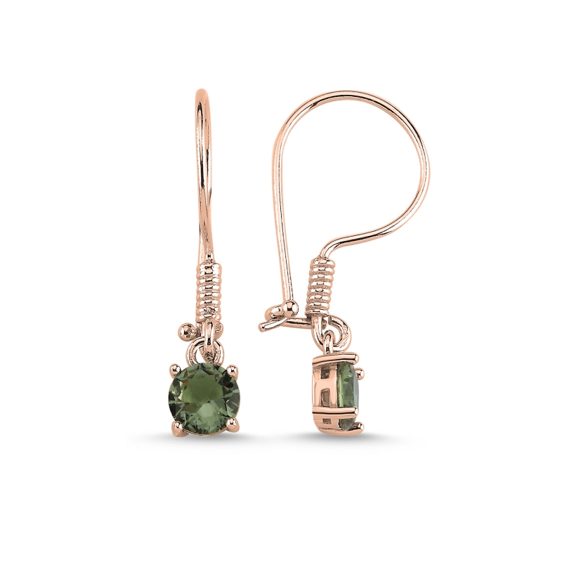 6mm Round Zultanite CZ Solitaire Fish Hook Earrings - E103784