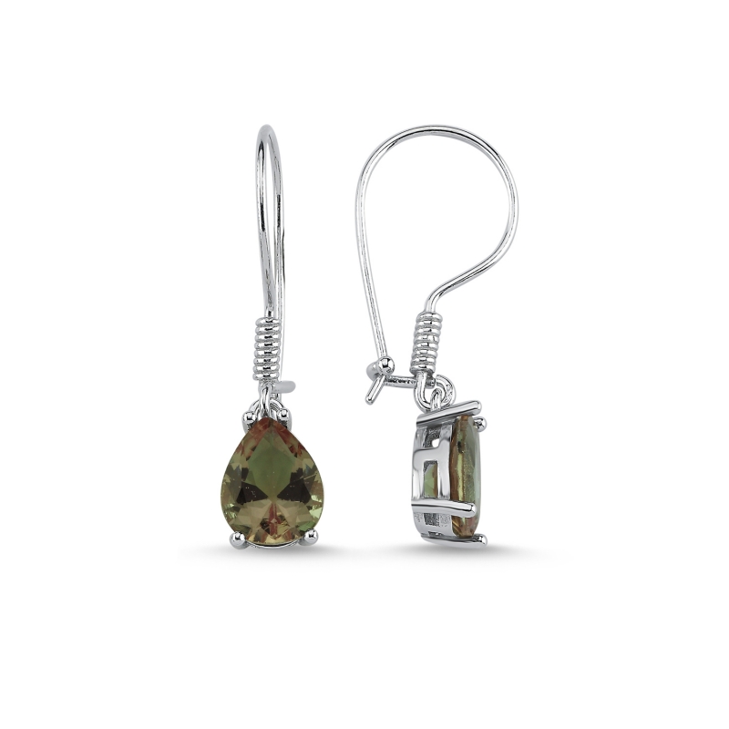 8x10mm Teardrop Zultanite CZ Solitaire Fish Hook Earrings - E103787