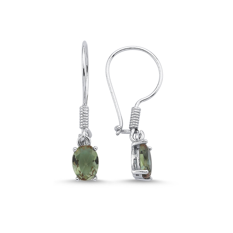 6x8mm Oval Zultanite CZ Solitaire Fish Hook Earrings - E103788