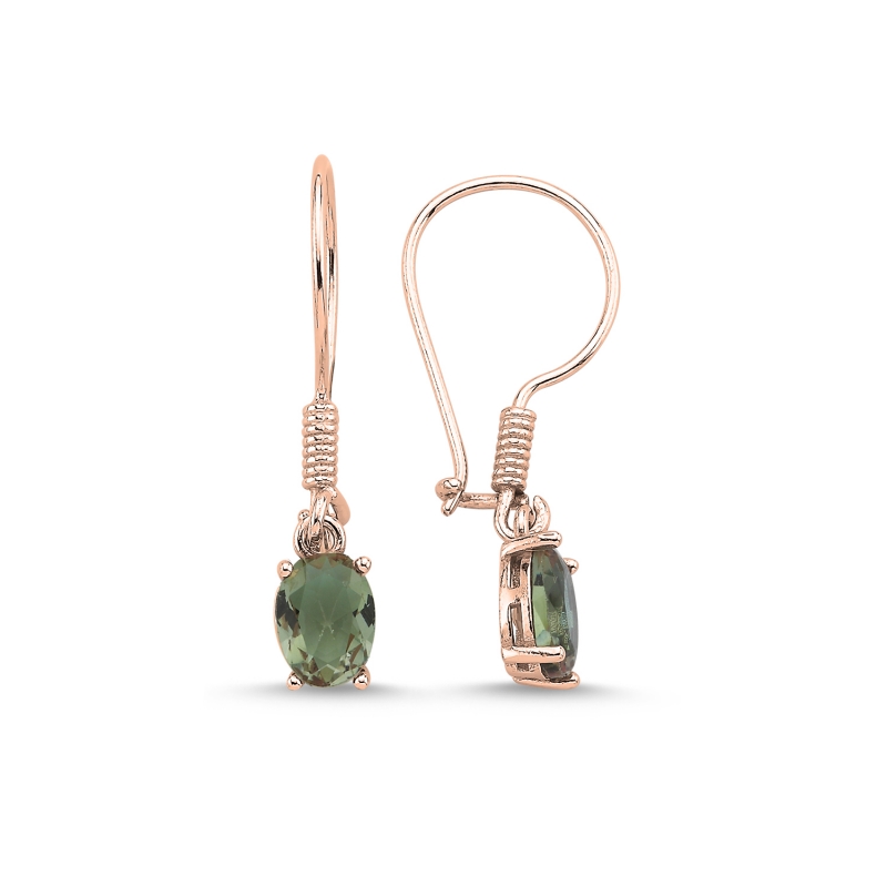 6x8mm Oval Zultanite CZ Solitaire Fish Hook Earrings - E103788