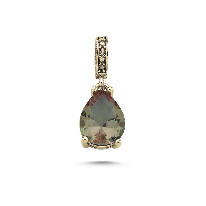 8x10mm Teardrop Sultanite CZ Solitaire Pendant - P103793