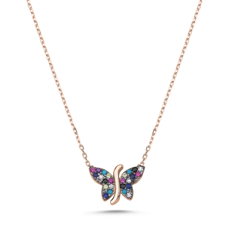Butterfly Mix CZ Necklace - N103815