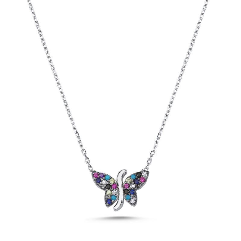 Butterfly Mix CZ Necklace - N103815