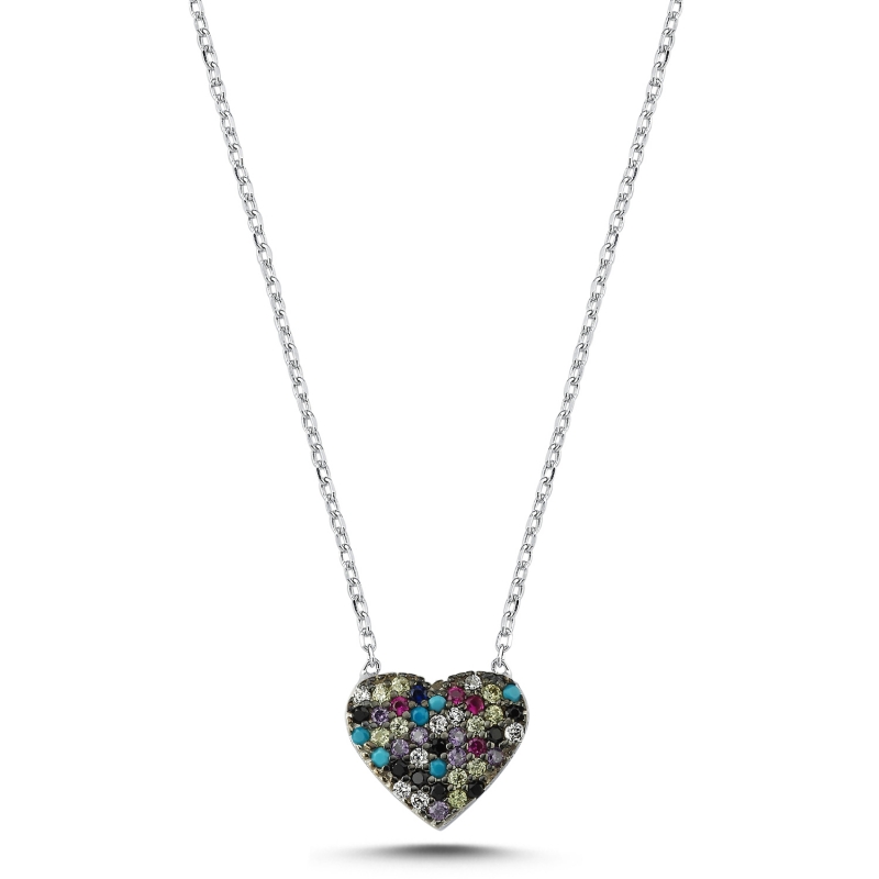 Heart Mix CZ Necklace - N103816