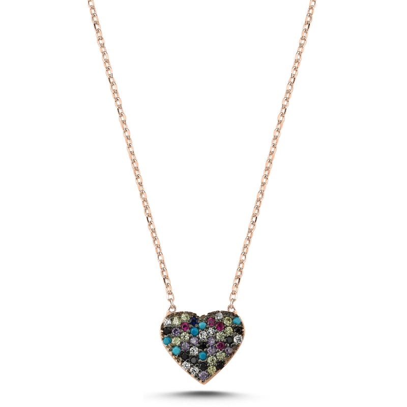 Heart Mix CZ Necklace - N103816