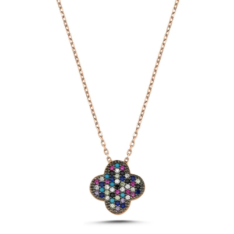 Quatrefoil Mix CZ Necklace - N103819