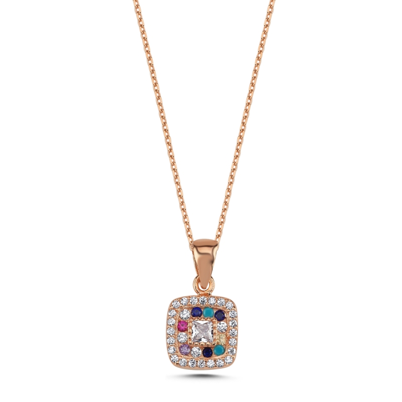 Square Mix CZ Necklace - N103828