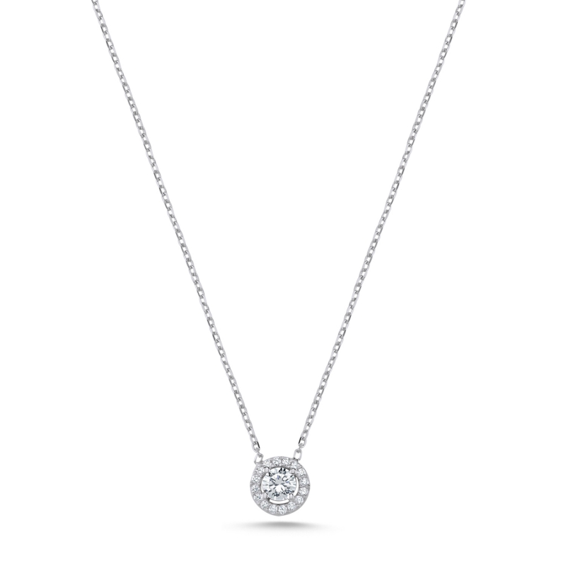 Halo Solitaire CZ Necklace - N103832