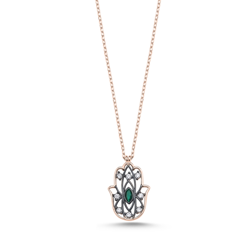 Hamsa CZ Necklace - N103843