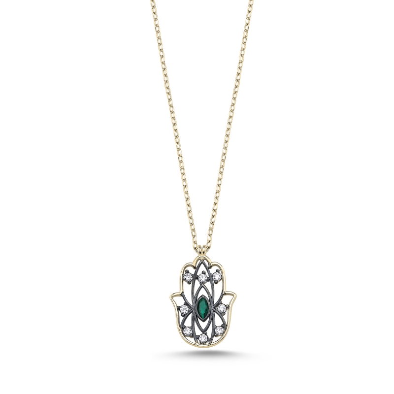 Hamsa CZ Necklace - N103843