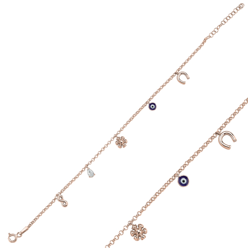 Dangle Rolo Chain Charm Bracelet - B103922