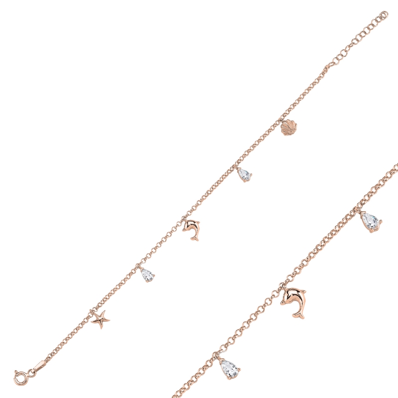 Dangle Rolo Chain Charm Bracelet - B103924